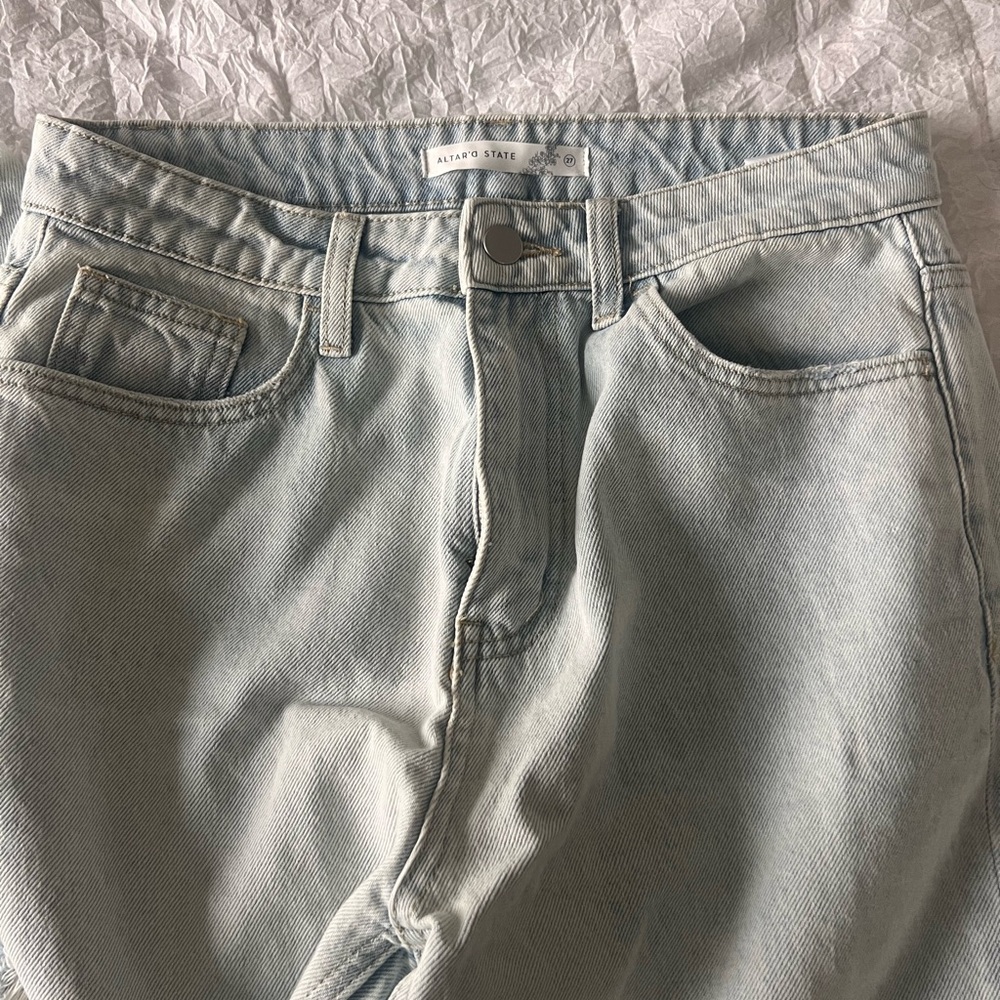 Distressed Light Blue Altar’d State Jeans - Picture 2 of 3